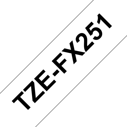 Ruban flexible Brother TZe-FX251 / TZEFX251, noir sur blanc, 24 mm x 8 m