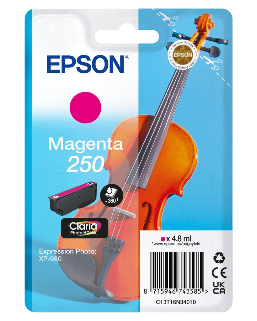 Cartouche d'encre Epson 250 / C13T16N34010 magenta, 48 ml