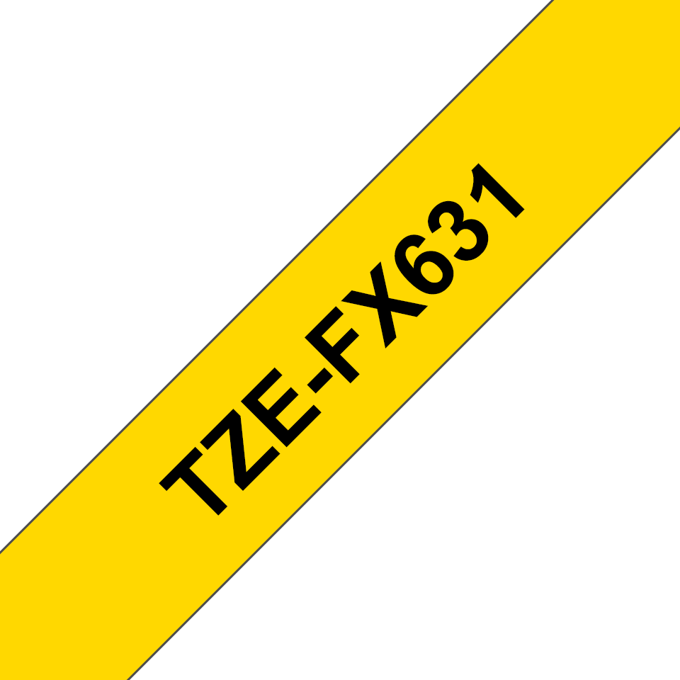 Brother TZe-FX631 / TZEFX631 flexible id tape, black on yellow, 12 mm x 8 m