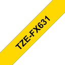 Brother TZe-FX631 / TZEFX631 flexible id tape, black on yellow, 12 mm x 8 m