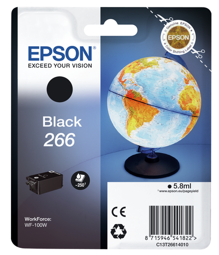 Tintenpatrone Epson 266 / C13T26614010 Schwarz, 250 Seiten
