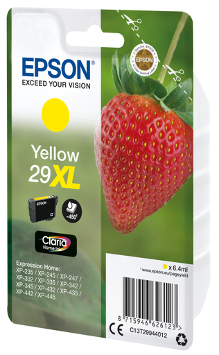 Cartouche d'encre Epson 29XL / C13T29944012 jaune XL, 450 pages