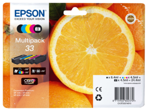 Tintenpatrone Epson 33 / C13T33374011 4 Farben, 45 ml