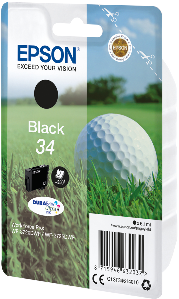 Epson 34 / C13T34614010 black ink cartridge, 350 pages