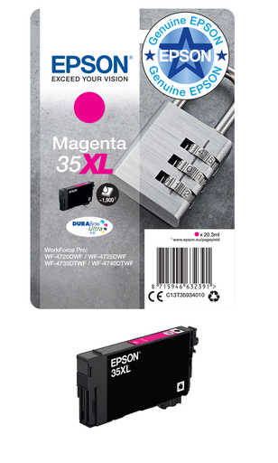 Cartouche d'encre Epson 35XL / C13T35934010 magenta XL, 1 900 pages
