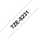 Ruban adhésif puissant Brother TZe-S231 / TZES231, noir sur blanc, 12 mm x 8 m