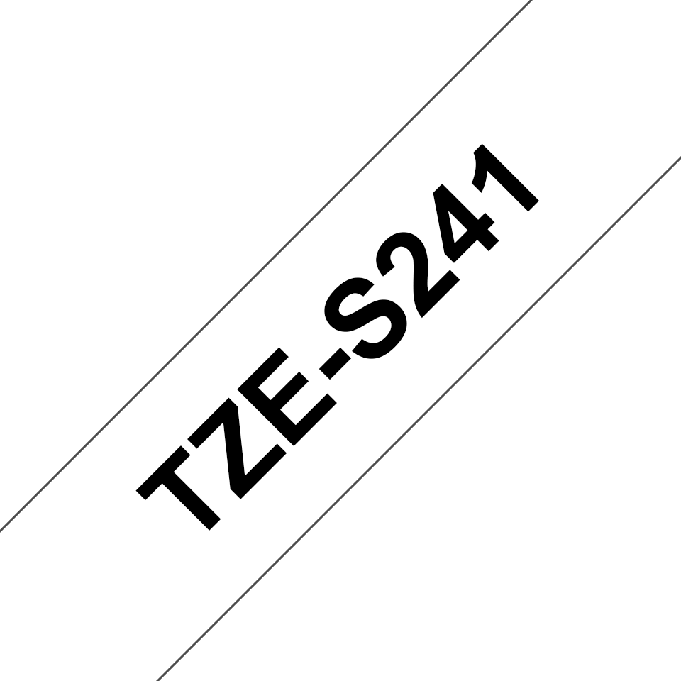 Brother TZe-S241 / TZES241 strong adhesive tape, black on white, 18 mm x 8 m