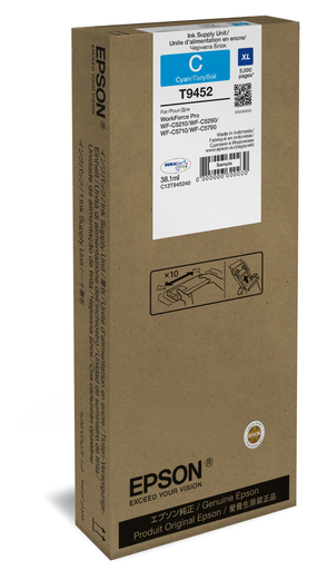 Cartouche d'encre Epson T9452 / C13T945240 cyan XL, 5 000 pages