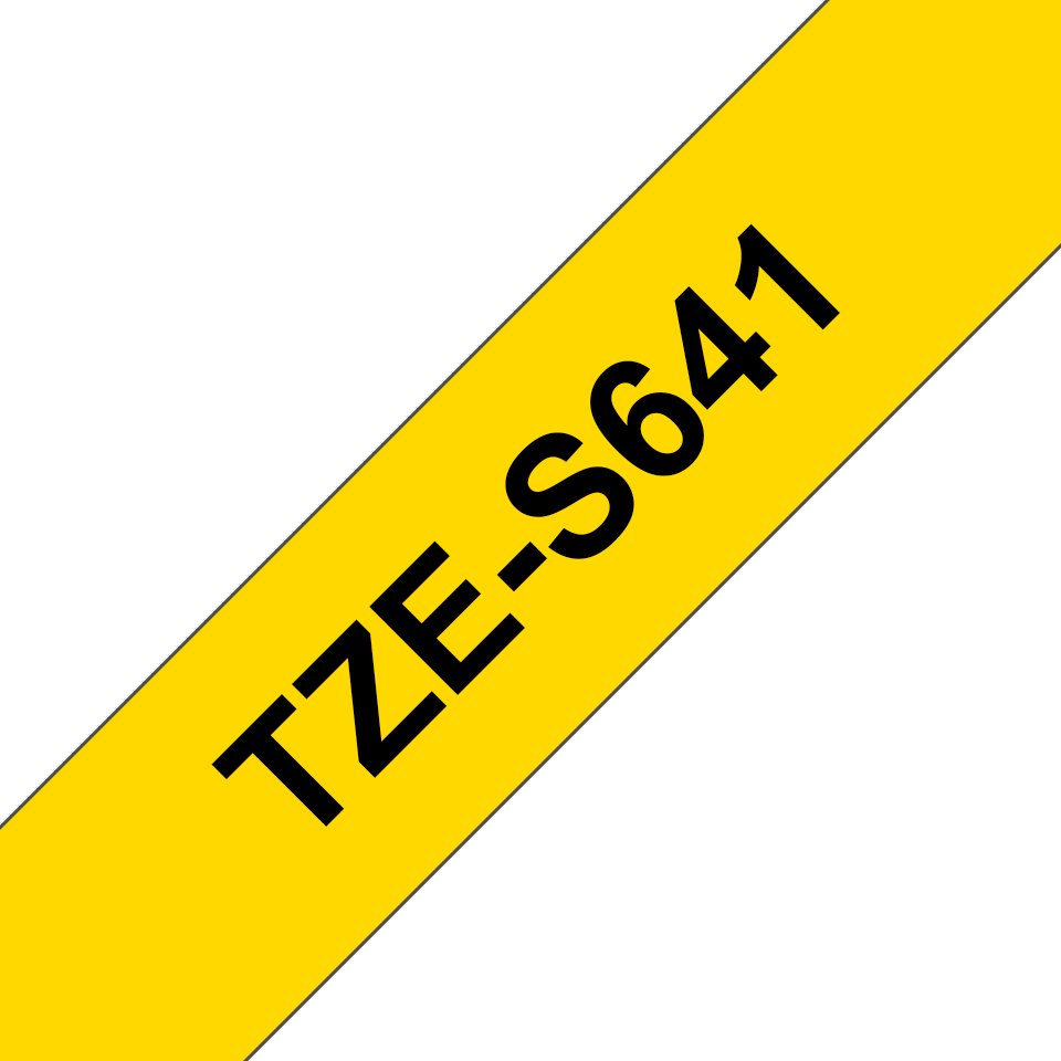 Ruban adhésif puissant Brother TZe-S641 / TZES641, noir sur jaune, 18 mm x 8 m