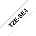 Brother TZe-SE4 / TZESE4 security tape, black on white, 18 mm x 8 m