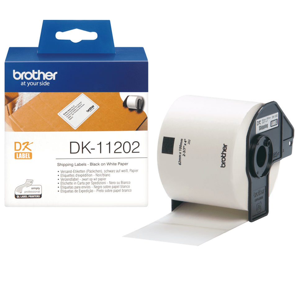 Étiquettes prédécoupées Brother DK-11202 / DK11202, noir sur blanc, 62 x 100 mm, 300 étiquettes