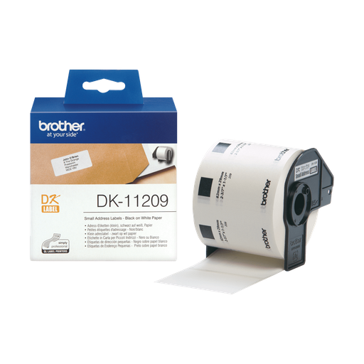 Brother DK-11209 / DK11209 die-cut labels, black on white, 29 x 62 mm, 800 labels