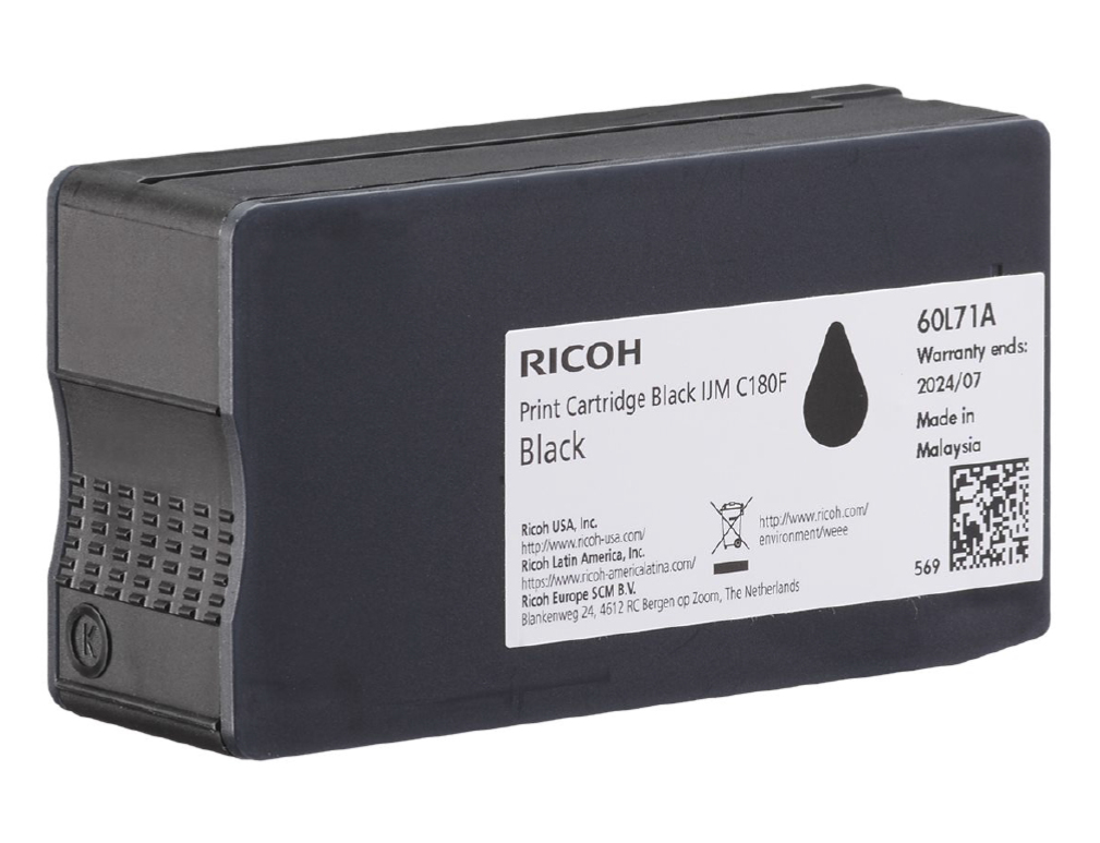 Tintenpatrone Ricoh C180BK / 408517 Schwarz, 2.000 Seiten