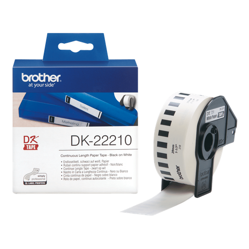 Brother DK-22210 / DK22210 continuous paper roll, black on white, 29 mm x 30.48 m