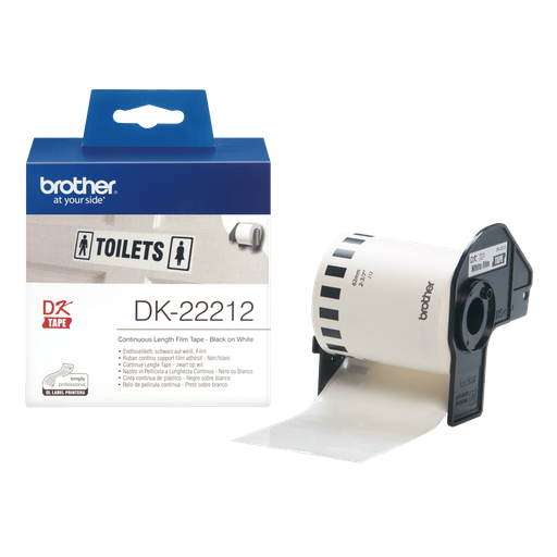 Brother DK-22212 / DK22212 continuous film roll, black on white, 62 mm x 15.24 m