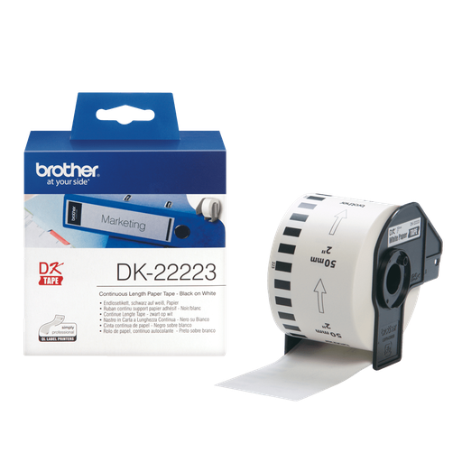 Brother DK-22223 / DK22223 continuous paper roll, black on white, 50 mm x 30.48 m