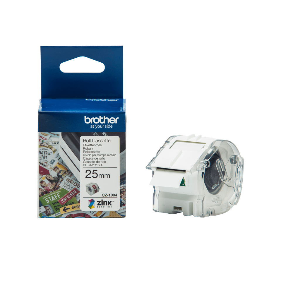 Rouleau d'étiquettes couleur Brother CZ-1004 / CZ1004, 25 mm x 5 m