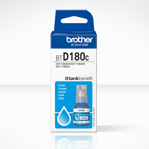 Bouteille d'encre Brother BT-D180C / BTD180C cyan, 5 000 pages