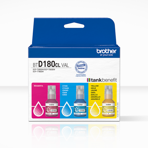Brother Tintenflaschen-Multipack BT-D180CLVAL / BTD180CLVAL, 3 Farben, 5.000 Seiten