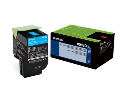 Lexmark 802SC / 80C2SC0 cyan XL toner, 2,000 pages