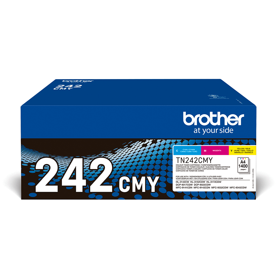 Pack toners Brother TN-242CMY / TN242CMY, 3 couleurs, 3 x 1 400 pages