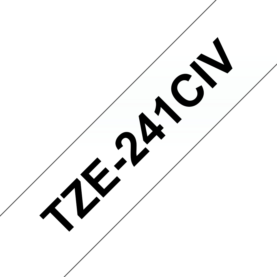 Brother Schriftband laminiert TZe-241CIV / TZE241CIV, schwarz auf weiß, 18 mm x 8 m