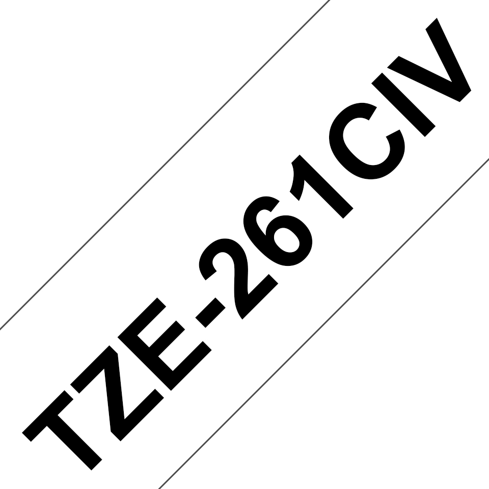 Ruban laminé Brother TZe-261CIV / TZE261CIV, noir sur blanc, 36 mm x 8 m