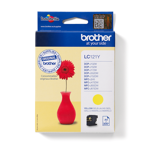 Brother LC-121Y / LC121Y yellow ink cartridge, 300 pages