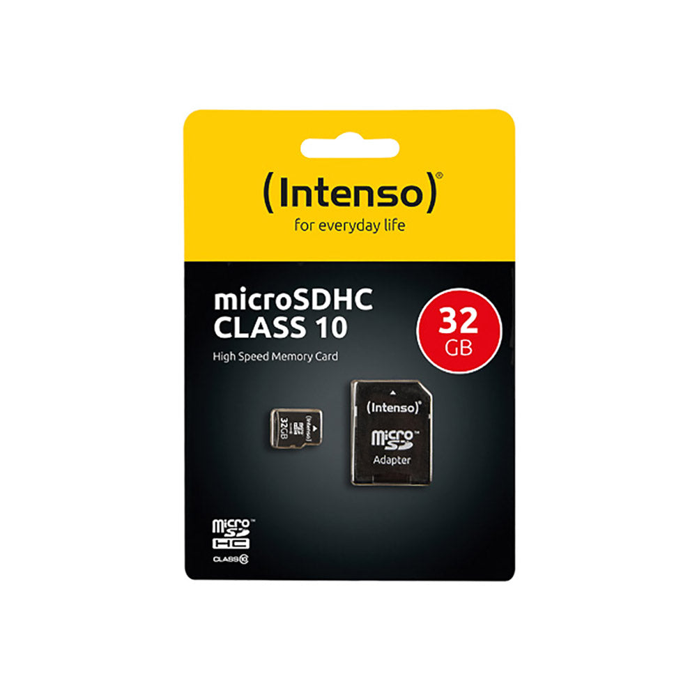 Intenso 3413480 Class 10 microSDHC memory card, 32 GB, SD adapter