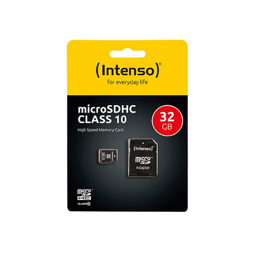 Intenso 3413480 Class 10 microSDHC memory card, 32 GB, SD adapter