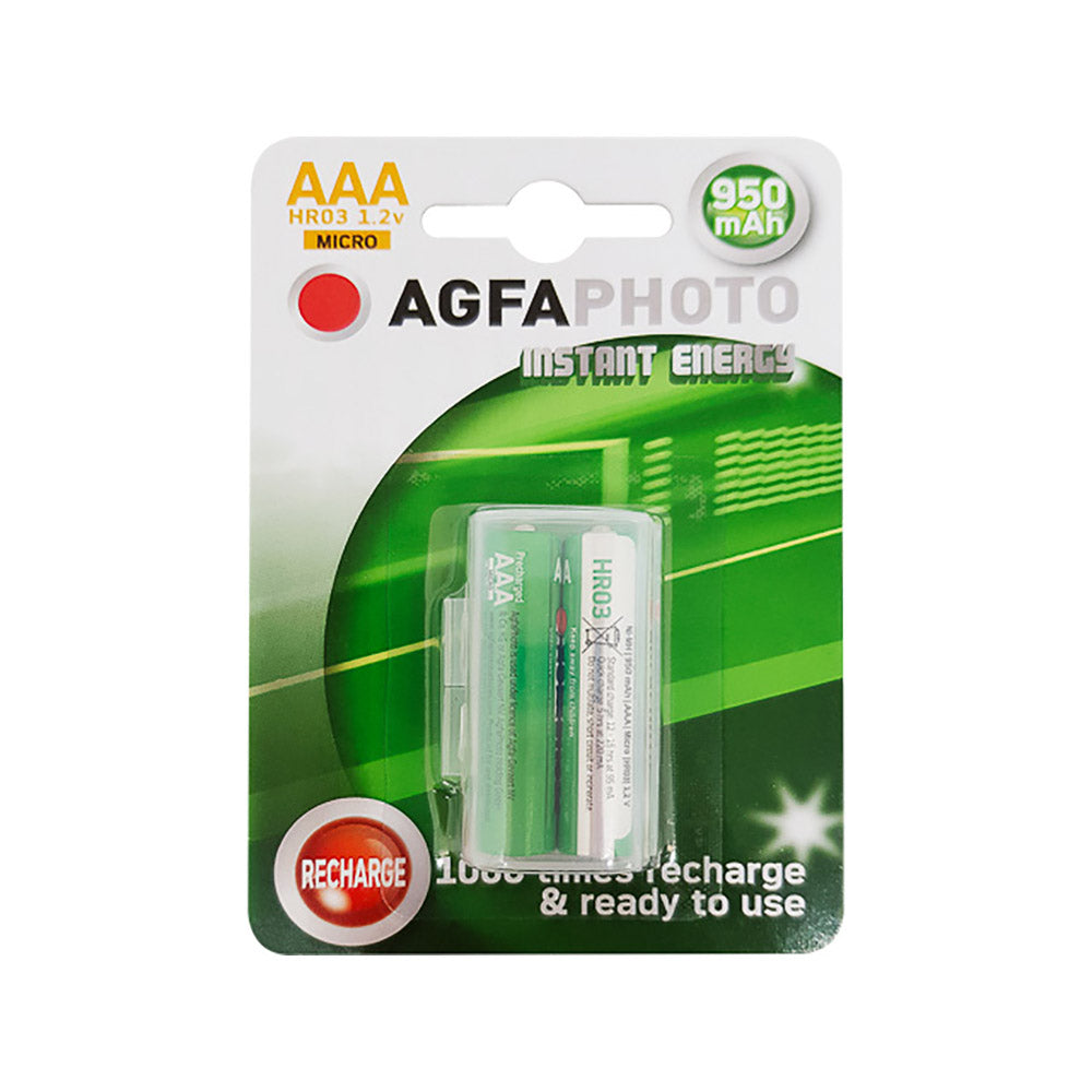 AgfaPhoto 132803944 NiMH-Akkus AAA, 950 mAh, 2er-Pack