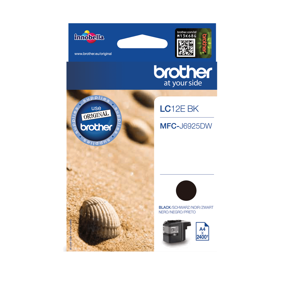 Cartouche d'encre Brother LC-12EBK / LC12EBK noire, 2 400 pages