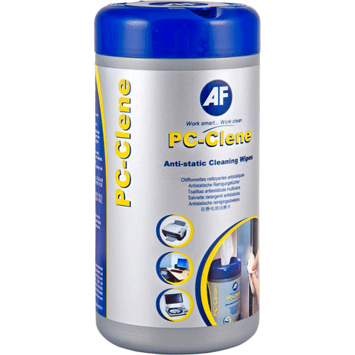 Lingettes nettoyantes antistatiques pré-imprégnées AF PC-Clene, boîte de 100