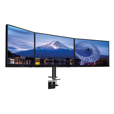 Iiyama DS1003C-B1 triple monitor desk mount, 10 to 27 inch, black