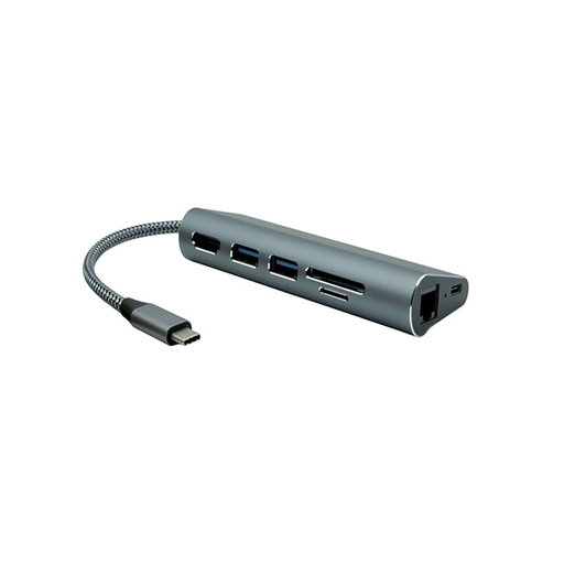 Station d'accueil USB-C 7 en 1 ProXtend USBC-MULTI7-001, HDMI 4K, Ethernet Gigabit, PD 65 W