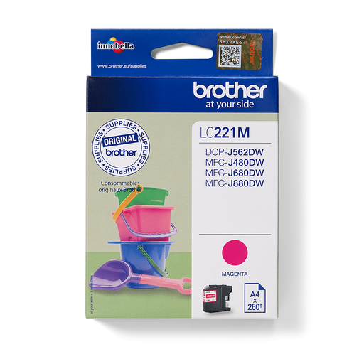 Brother LC-221M / LC221M magenta ink cartridge, 260 pages