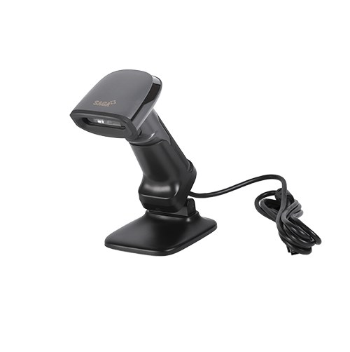 SAGA SGBS-360 Kabelgebundener 2D-Barcodescanner, 1D/2D-Imager, USB, Ständer inklusive