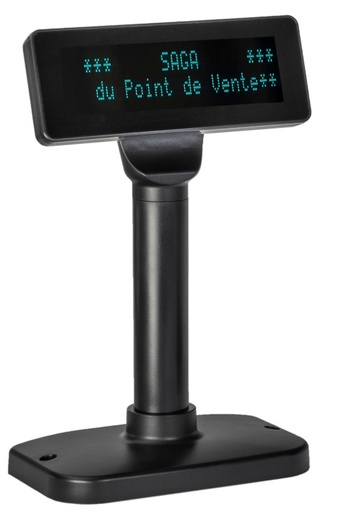 SAGA SGDP-240 Zweizeilige Kundenanzeige mit Standfuß, VFD 2 x 20 Zeichen, USB, ESC/POS