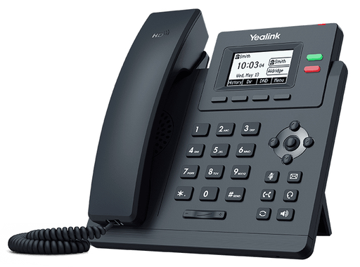 Téléphone de bureau SIP Yealink T31P, 2 comptes SIP, PoE, écran 2,3"