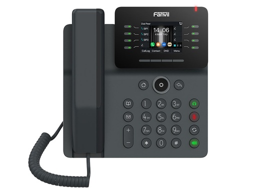 Téléphone de bureau SIP Fanvil V63, écran couleur 2,8", gamme Prime Business, support mural en option