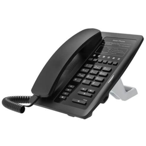 Fanvil H3 SIP-Hoteltelefon, 2 SIP-Konten, ohne Display, USB-Ladeanschluss, schwarz