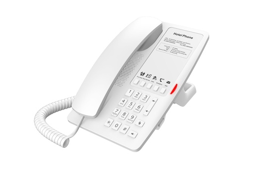 Téléphone SIP hôtelier Fanvil H4, 2 comptes SIP, 5 touches programmables, PoE, blanc