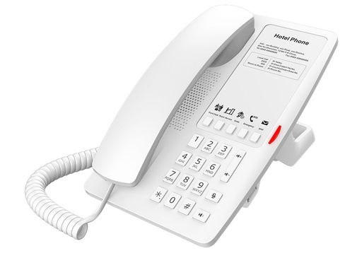 Téléphone SIP Wi-Fi hôtelier Fanvil H4W, 2 comptes SIP, Wi-Fi 6, 5 touches de service, blanc