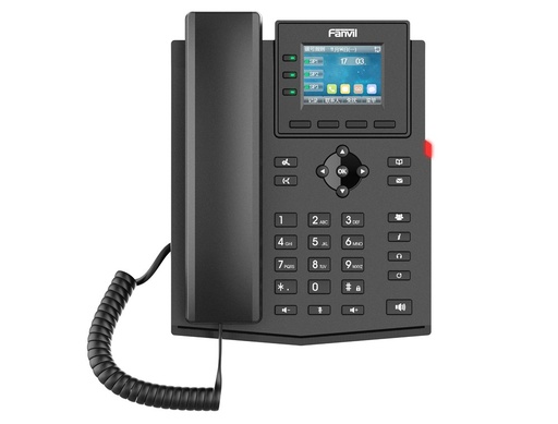 Téléphone SIP 2 fils Fanvil X303-2 Wire, 4 comptes SIP, écran couleur 2,4", réseau et alimentation sur 2 fils, pour swit