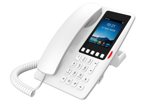 Téléphone SIP Wi-Fi hôtelier Fanvil H6W, 2 comptes SIP, Wi-Fi 6 bibande, 5 touches de service, blanc