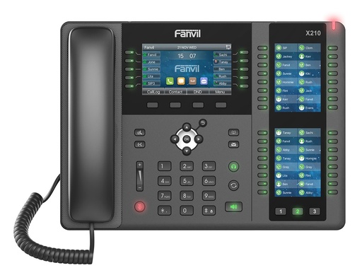Fanvil X210 V2 SIP-Tischtelefon, 3 Farbdisplays, 106 DSS-Tasten, Bluetooth und WLAN, Gigabit-PoE
