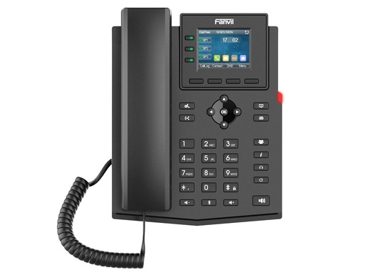 Fanvil X303W WLAN-SIP-Tischtelefon, 4 SIP-Konten, WLAN 2,4 und 5 GHz, 2,4" Farbdisplay, Gigabit-PoE