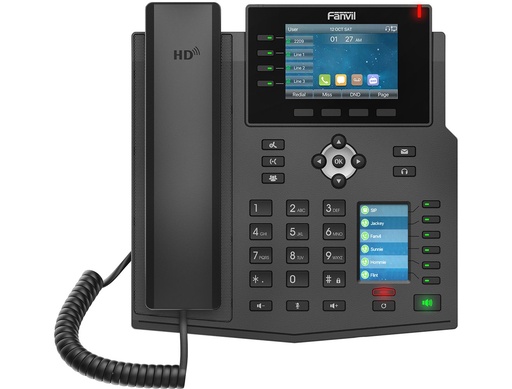 Fanvil X5U V2 SIP-Tischtelefon, zwei Farbdisplays, 30 DSS-Tasten, Gigabit, PoE