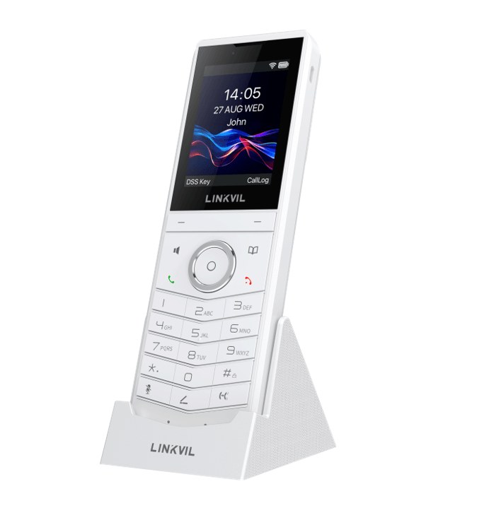 Téléphone SIP Wi-Fi Fanvil W620W, blanc, écran couleur 2,4", Wi-Fi 6, touche PTT
