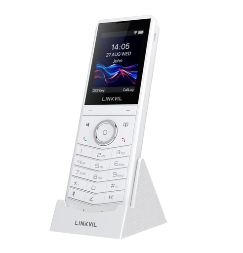 Téléphone SIP Wi-Fi Fanvil W620W, blanc, écran couleur 2,4", Wi-Fi 6, touche PTT
